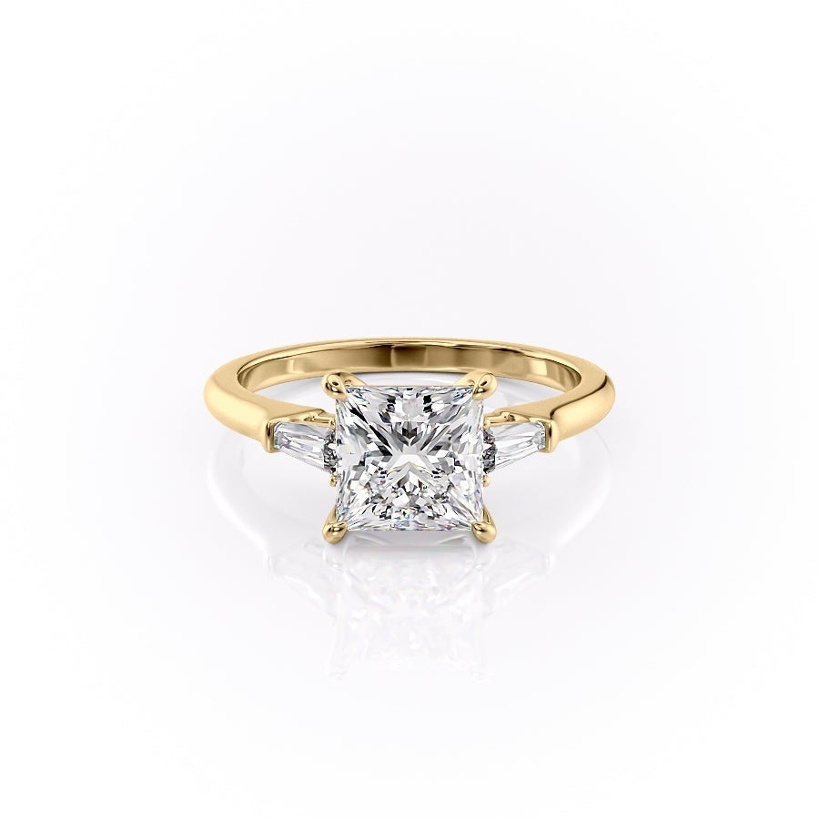 Princess Cut Lab Diamond, Traditional Classic Design