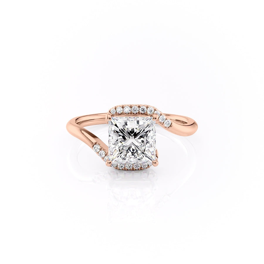 Princess Cut Lab Diamond Twist Ring
