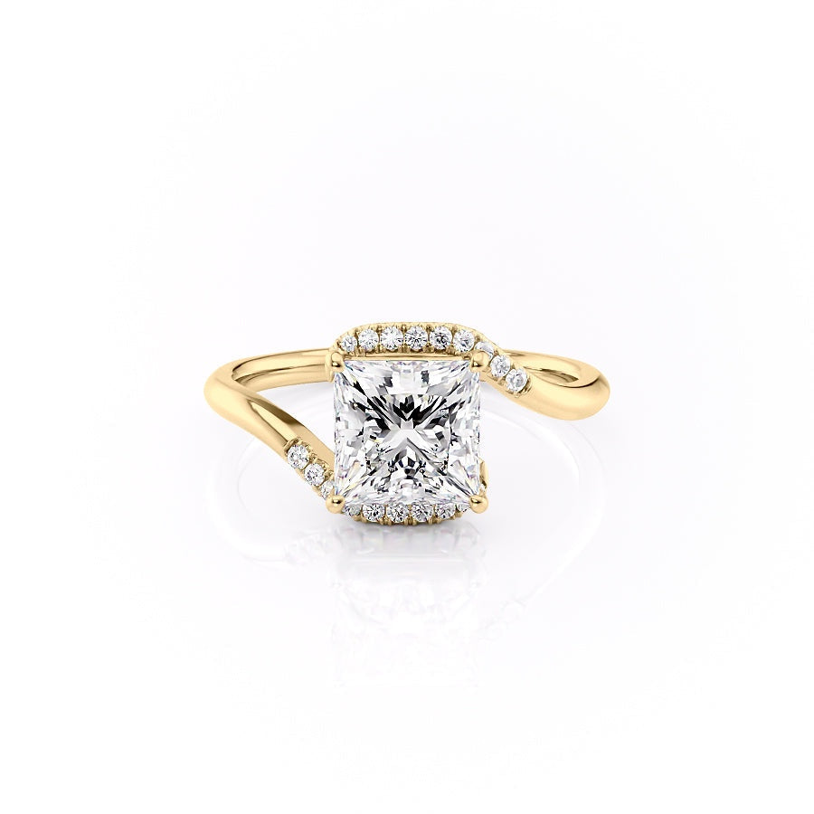 Princess Cut Lab Diamond Twist Ring
