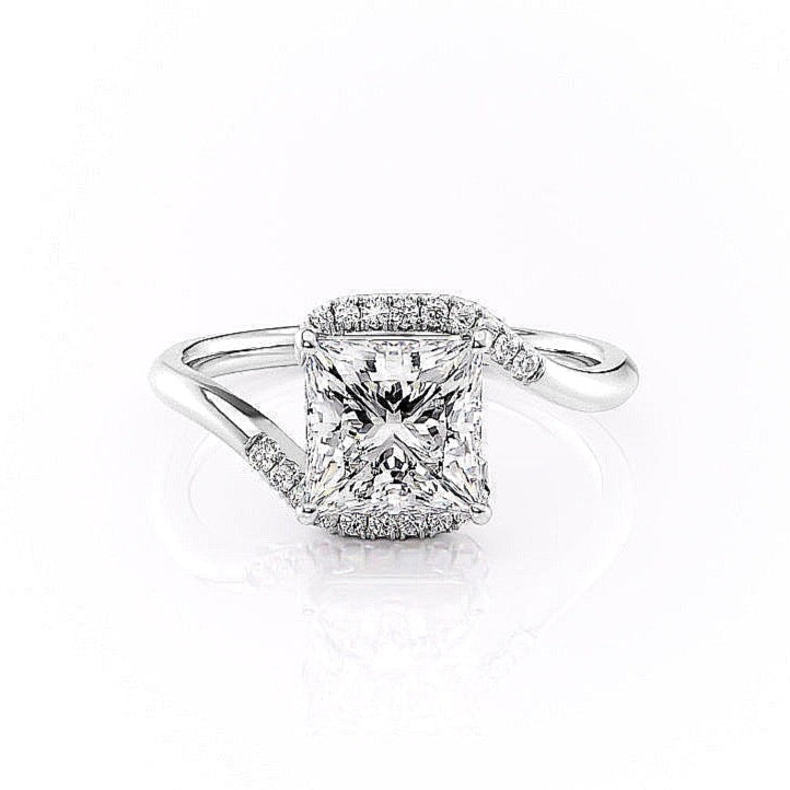 Princess Cut Lab Diamond Twist Ring