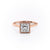 Princess Cut Rubover Lab Diamond With Hidden Halo