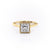 Princess Cut Rubover Lab Diamond With Hidden Halo