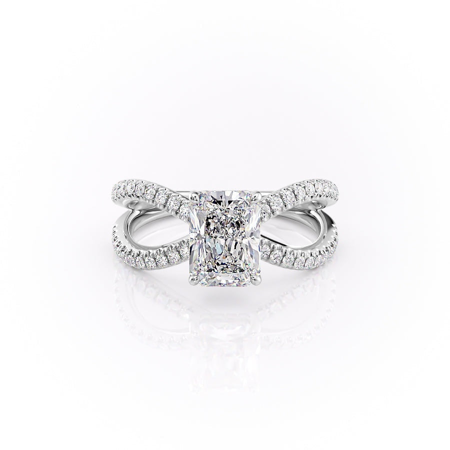 Radiant Cut Lab Diamond Criss-Cross Design