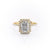 Radiant Cut Lab Diamond Engagement Ring, Classic Halo
