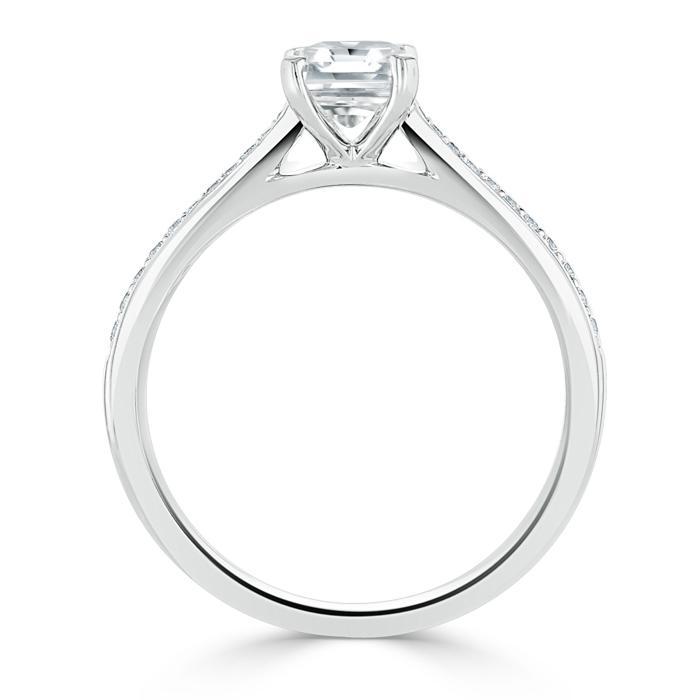 Radiant Cut Lab Diamond Engagement Ring, Classic Style