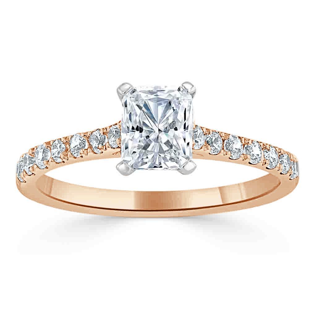 Radiant Cut Lab Diamond Engagement Ring, Classic Style