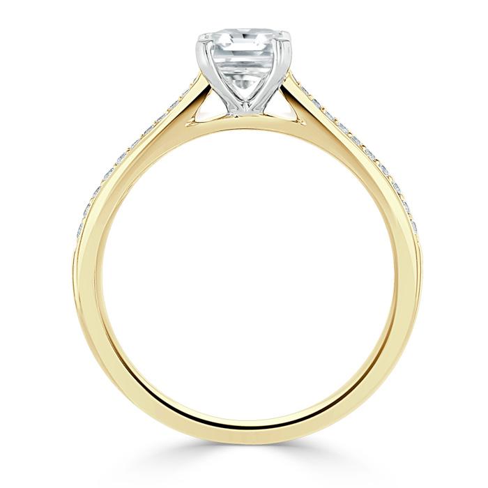 Radiant Cut Lab Diamond Engagement Ring, Classic Style