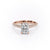 Radiant Cut Lab Diamond Engagement Ring, Pave Set Shoulders