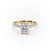 Radiant Cut Lab Diamond Engagement Ring, Pave Set Shoulders