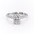 Radiant Cut Lab Diamond Engagement Ring, Pave Set Shoulders