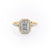 Radiant Cut Lab Diamond Engagement Ring, Split Shank