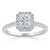 Radiant Cut Lab Diamond Halo Engagement Ring, Classic Style