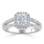 Radiant Cut Lab Diamond Halo Engagement Ring, Classic Style