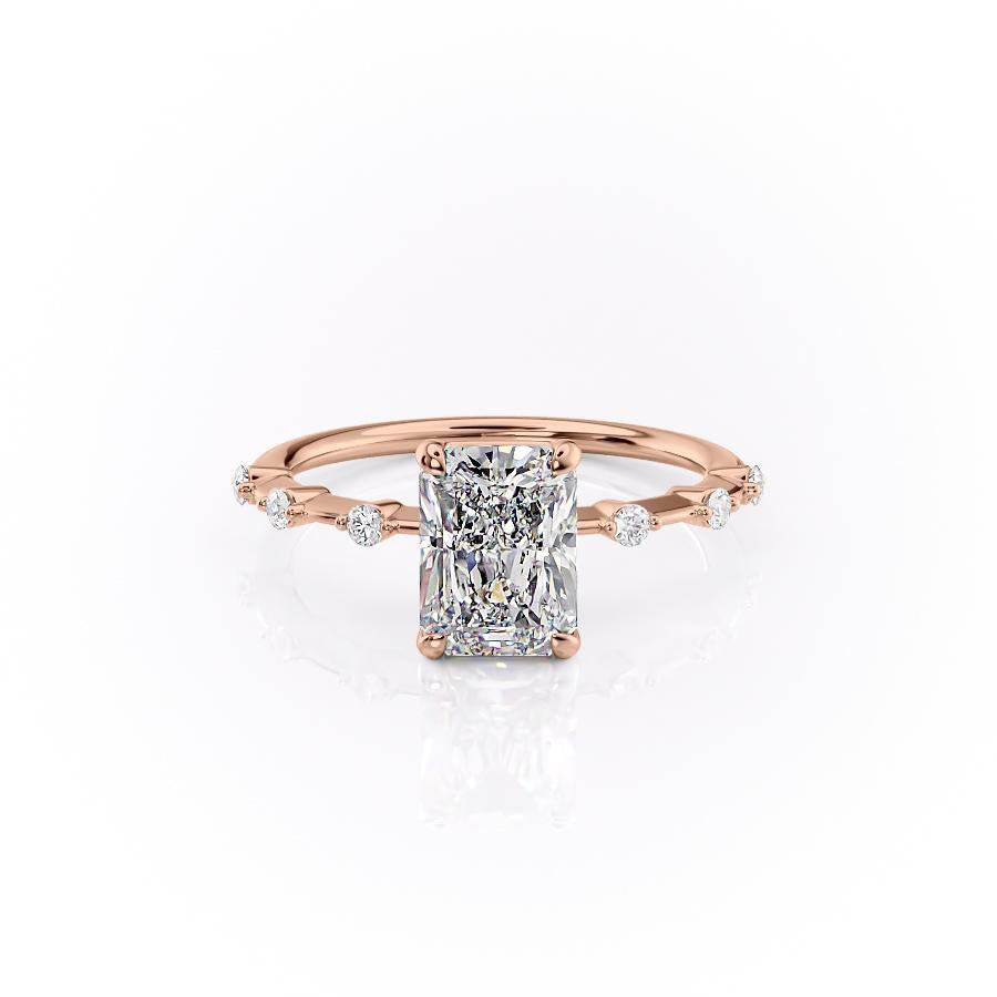 Radiant Cut Lab Diamond Ring, Delicate Vintage Style