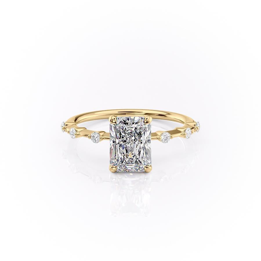Radiant Cut Lab Diamond Ring, Delicate Vintage Style