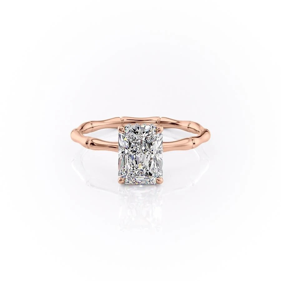 Radiant Cut Lab Diamond Ring With Hidden Halo