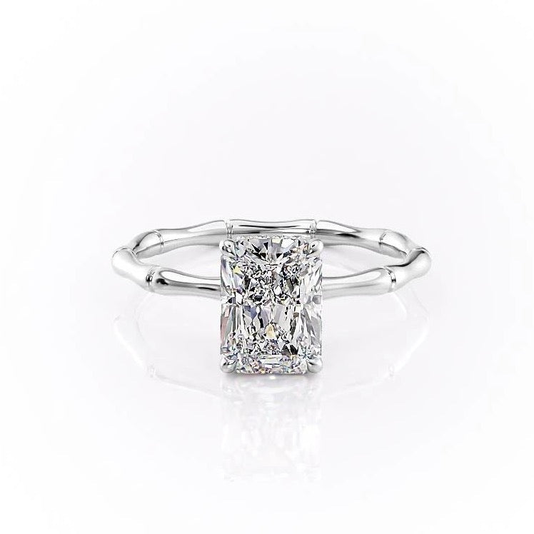 Radiant Cut Lab Diamond Ring With Hidden Halo