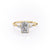 Radiant Cut Lab Diamond Shoulder Set Ring With Hidden Halo