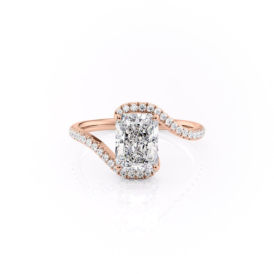 Radiant Cut Lab Diamond Twist Ring