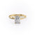 Radiant Cut Lab Diamond Twisted Shoulder Set Ring With Hidden Halo