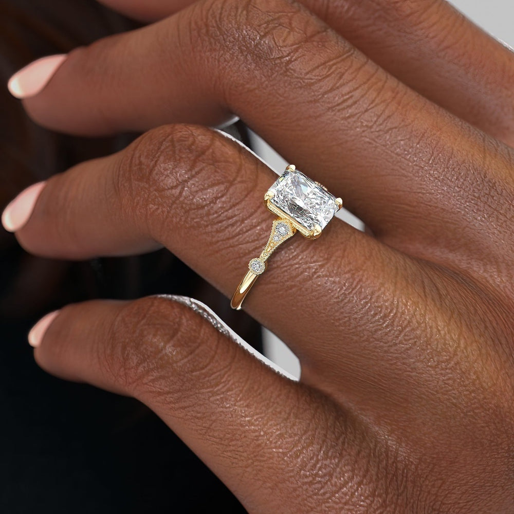 Radiant Cut Lab Diamond Vintage Design