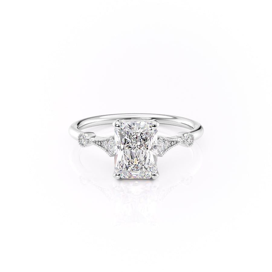 Radiant Cut Lab Diamond Vintage Design