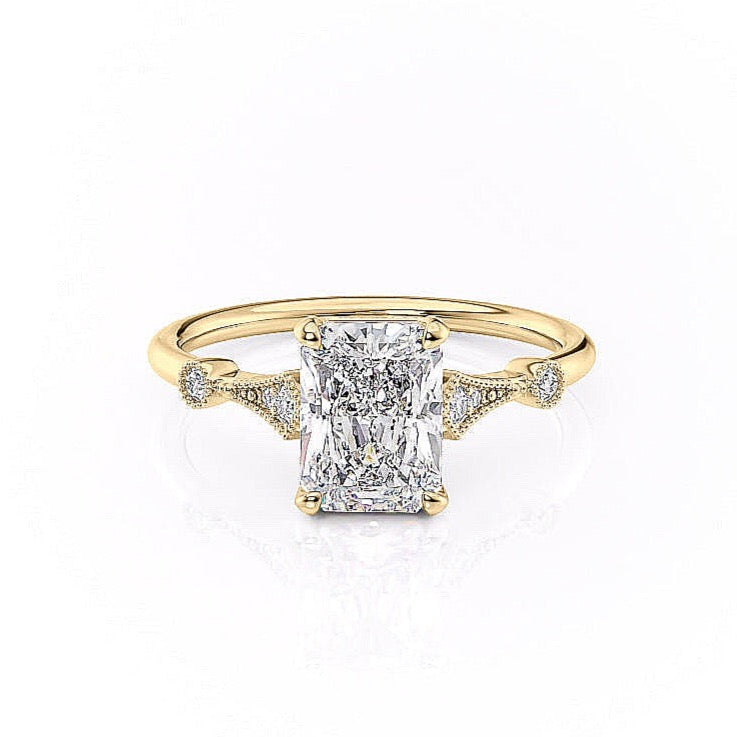 Radiant Cut Lab Diamond Vintage Design