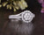 Round Cut Lab Diamond Cluster Engagement Ring, Vintage Design