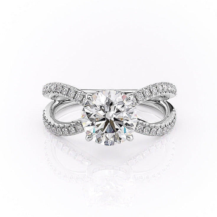 Round Cut Lab Diamond Criss-Cross Design