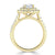 Round Cut Lab Diamond Double Halo Engagement Ring, Tiffany Style