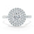 Round Cut Lab Diamond Double Halo Engagement Ring, Tiffany Style