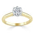 Round Cut Lab Diamond Engagement Ring, Classic Six Claw