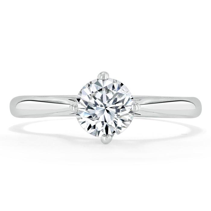 Round Cut Lab Diamond Engagement Ring, Classic Style