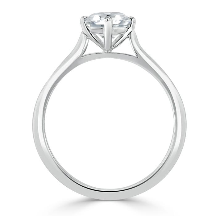 Round Cut Lab Diamond Engagement Ring, Classic Style