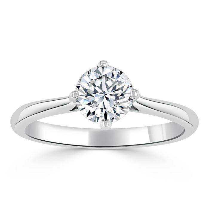 Round Cut Lab Diamond Engagement Ring, Classic Style