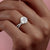 Round Cut Lab Diamond Engagement Ring, Twisted Stone Set Shoulders
