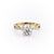 Round Cut Lab Diamond Engagement Ring, Twisted Stone Set Shoulders