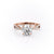 Round Cut Lab Diamond Engagement Ring, Twisted Stone Set Shoulders