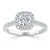 Round Cut Lab Diamond Halo Engagement Ring, Tiffany Style