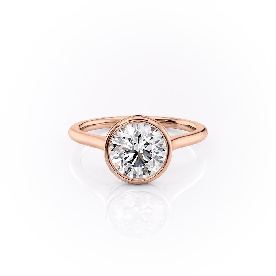 Round Cut Rubover Lab Diamond With Hidden Halo