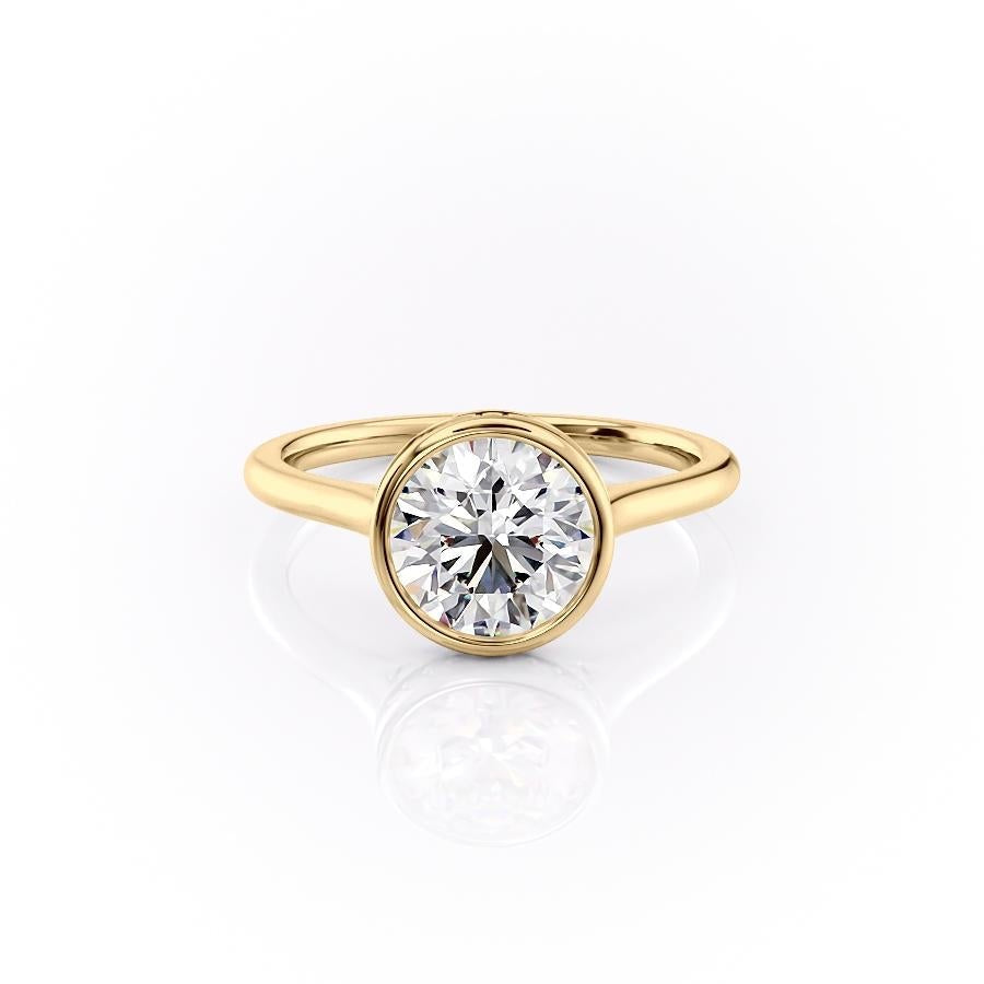Round Cut Rubover Lab Diamond With Hidden Halo