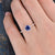 Vintage Inspired Round Cut Blue Sapphire Halo Ring