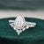 Vintage Style Bridal Ring Set, Pear Cut Center Stone