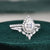 Vintage Style Bridal Ring Set, Pear Cut Center Stone