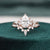 Vintage Style Bridal Ring Set, Pear Cut Center Stone